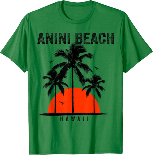 Anini Beach Hawaii Surfing Surfboarding T-Shirt - T-Shirt | Irish Green