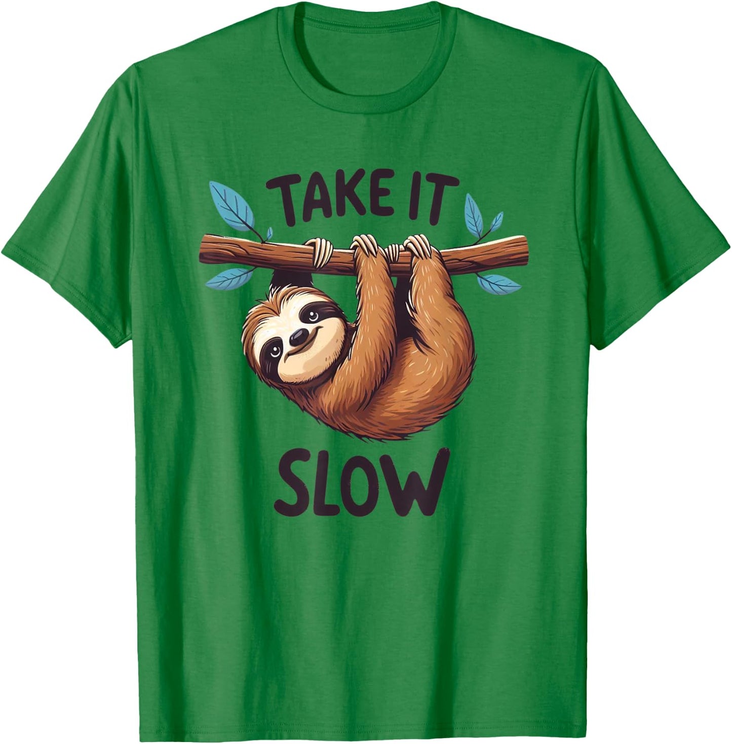 Take It Slow Funny Sloth T-Shirt - T-Shirt | Irish Green
