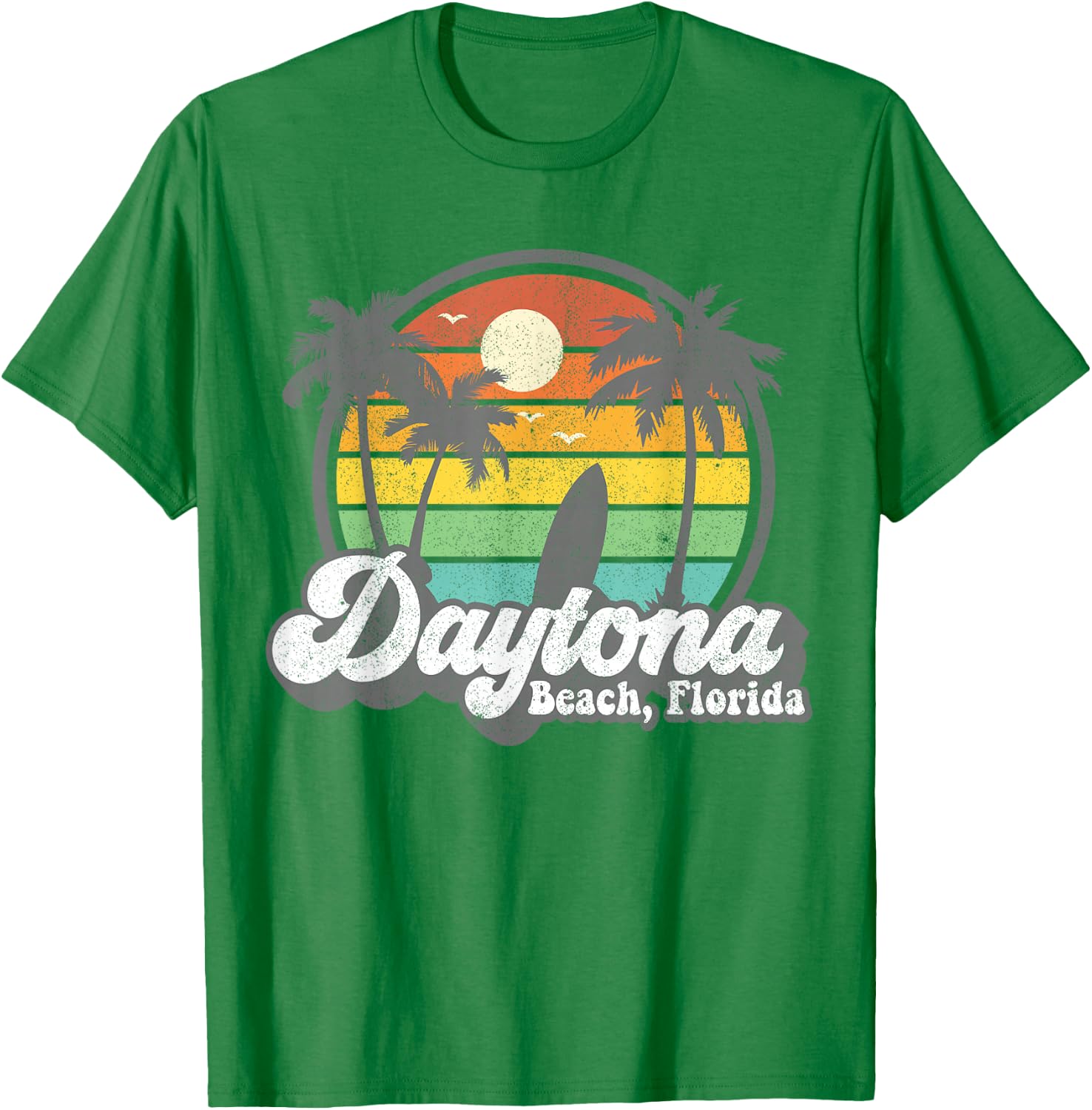 Vintage Daytona Beach Florida Surfing Retro 70's Surf Gift Women Girls Kids T-Shirt - T-Shirt | Irish Green