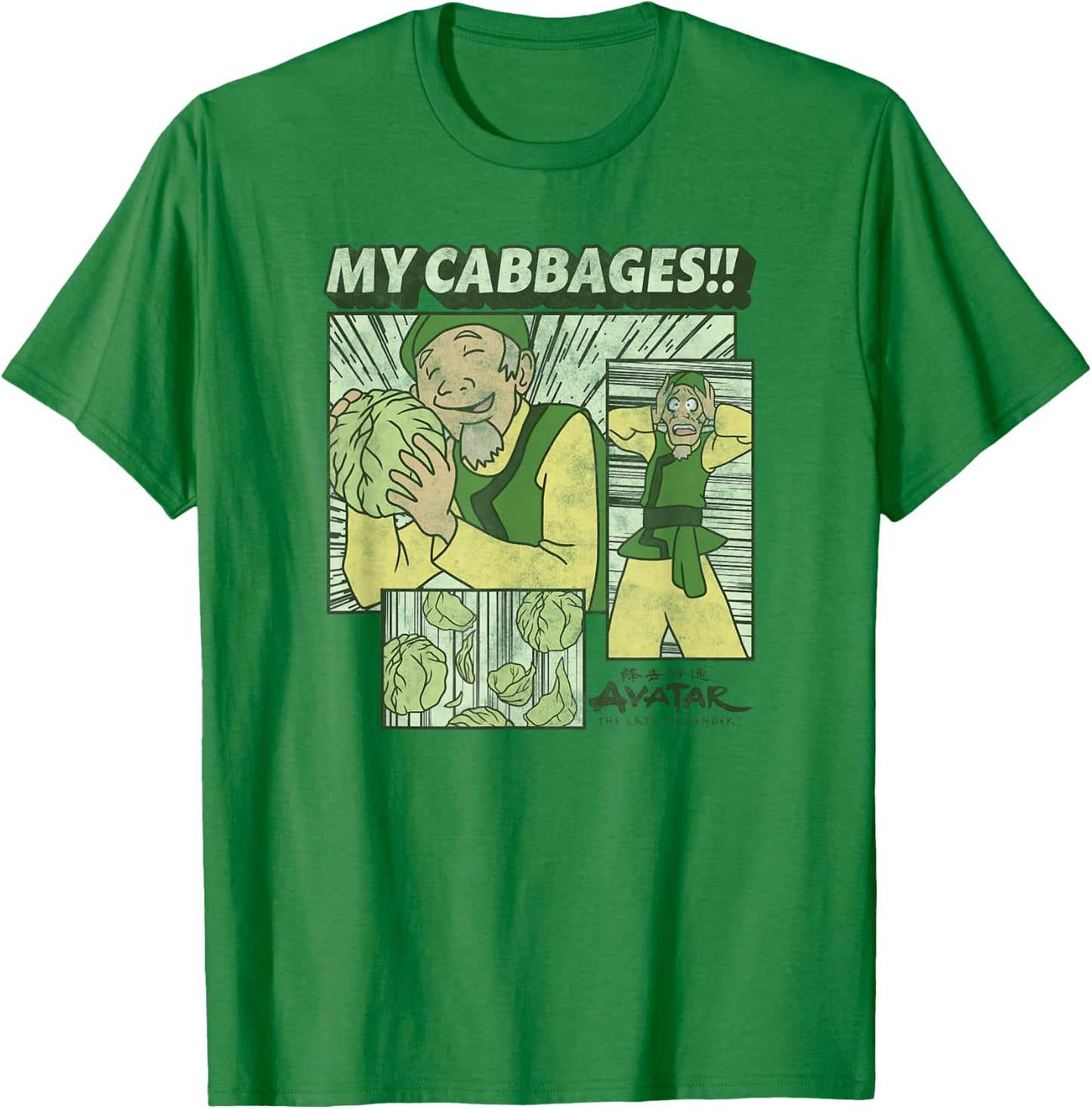 Avatar: The Last Airbender Cabbage Merchant Panels Short Sleeve T-Shirt - T-Shirt | Irish Green