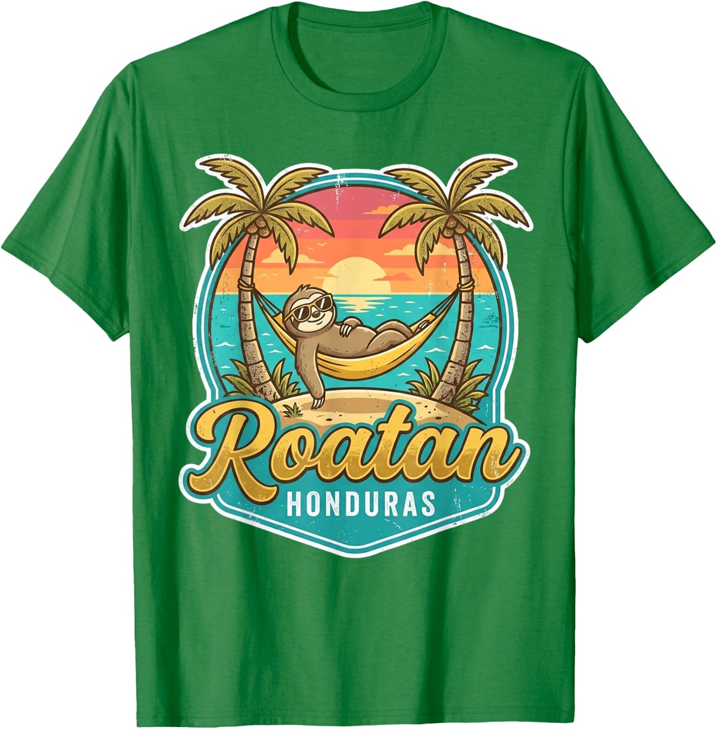 Roatan Sloth, Roatan Honduras Sloth, Roatan T-Shirt - T-Shirt | Irish Green