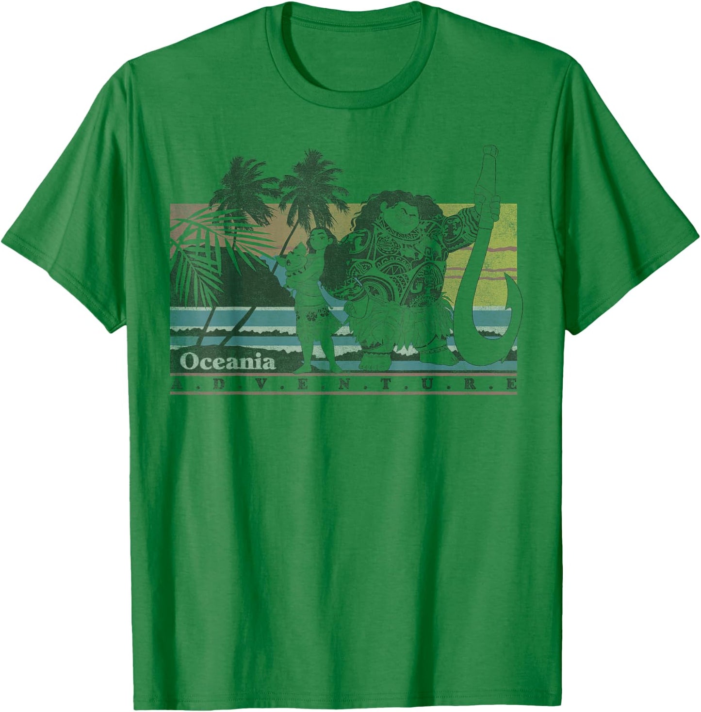 Disney Moana Maui Pua Oceania Adventure Vintage Small T-Shirt - T-Shirt | Irish Green