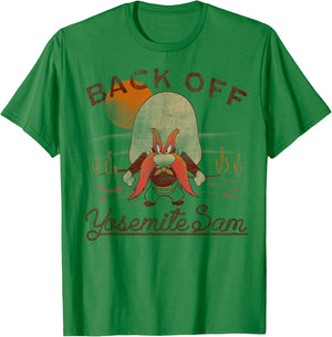 Looney Tunes Yosemite Sam Back Off Portrait T-Shirt - T-Shirt | Irish Green