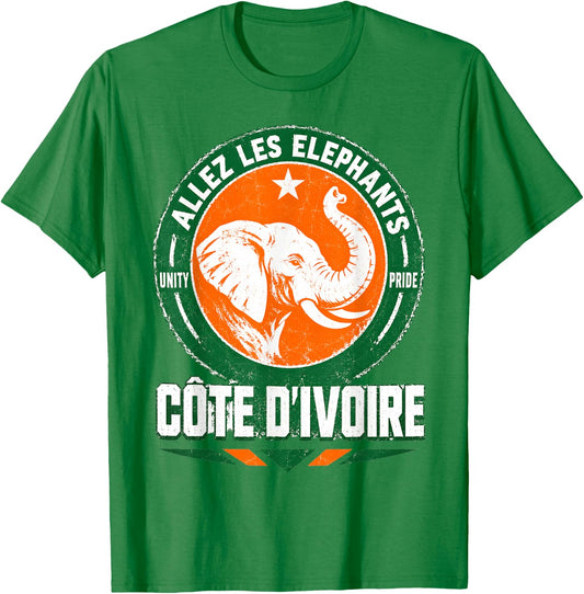 Allez Les Elephants Côte D'Ivoire Fan T-Shirt - T-Shirt | Irish Green