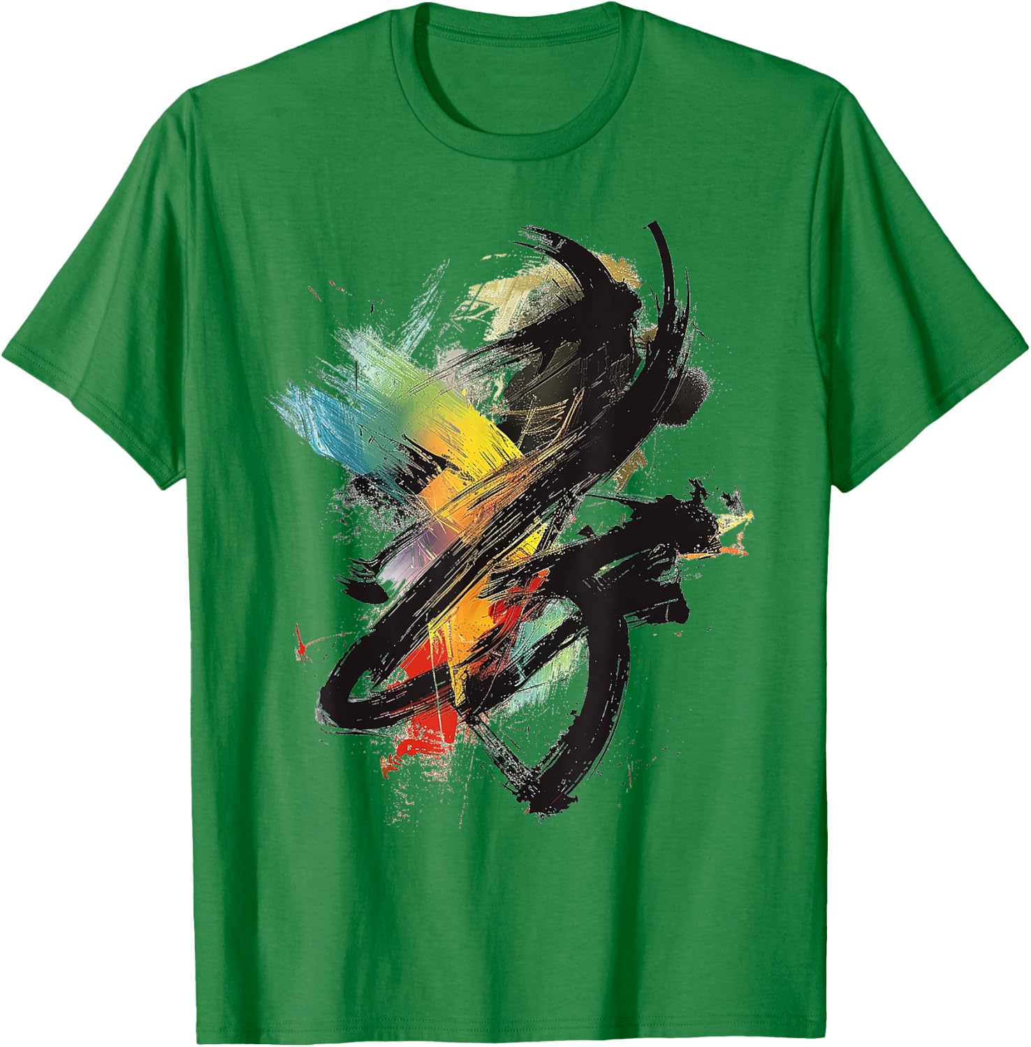 Abstract Art Colorful Graphic Art Painting , white, S T-Shirt - T-Shirt | Irish Green
