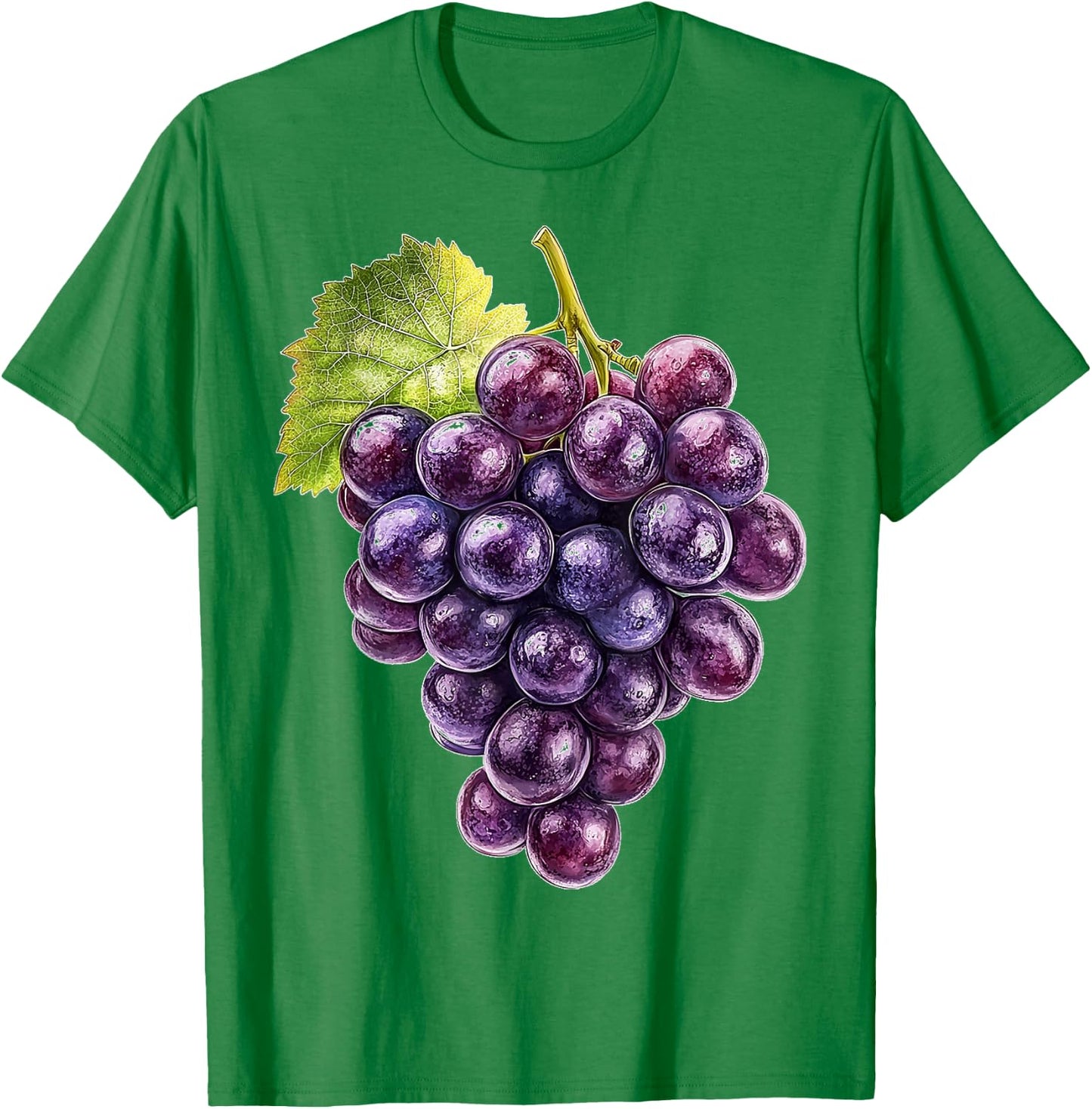 Grapes Fruit Motif Art Grapes T-Shirt - T-Shirt | Irish Green
