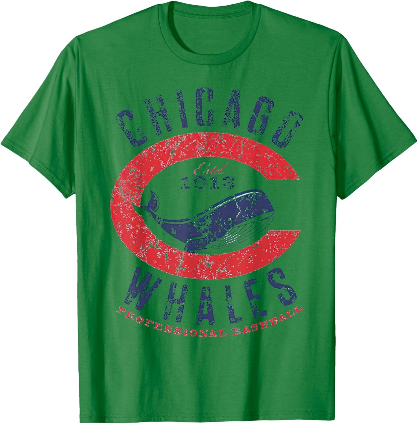 Chicago Whales Baseball Team Nostalgic Retro T-Shirt - T-Shirt | Irish Green