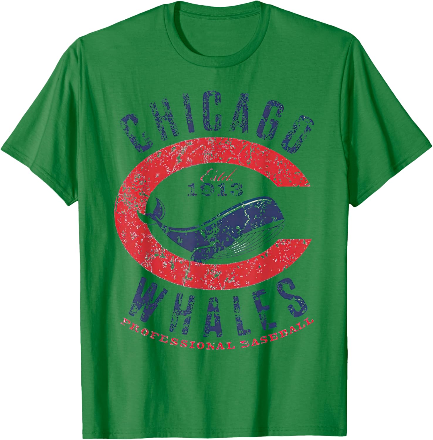 Chicago Whales Baseball Team Nostalgic Retro T-Shirt - T-Shirt | Irish Green