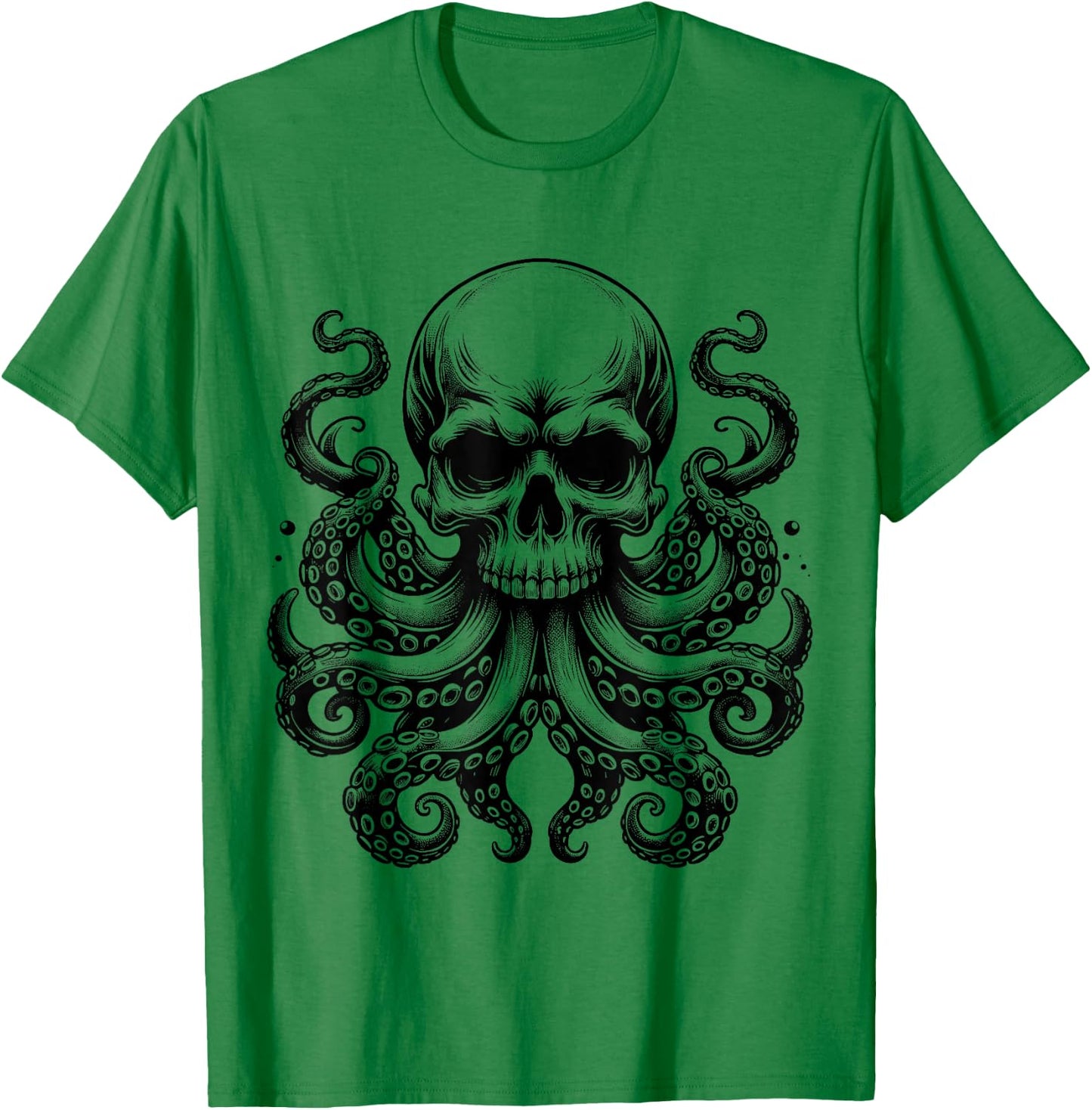 Octopus Skull Monster Kraken Skull T-Shirt - T-Shirt | Irish Green