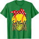 Softball Mom Messy Bun Leopard Softball Mothers Day T-Shirt - T-Shirt | Irish Green