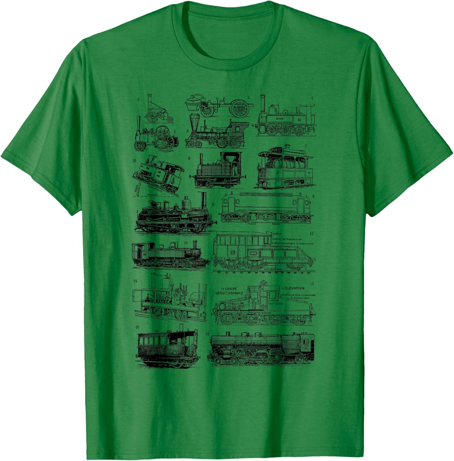 Steam Train Steam Locomotives , grey T-Shirt - T-Shirt | Irish Green