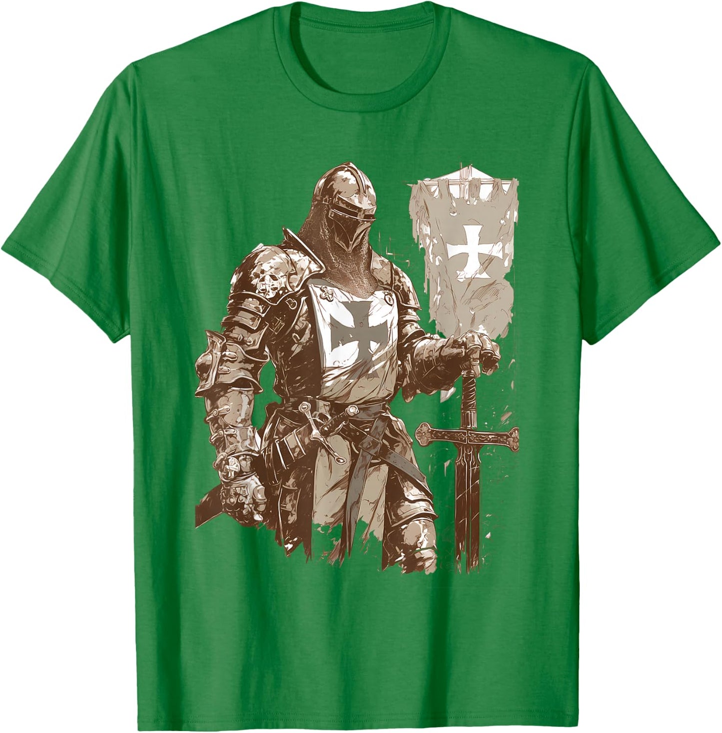 Hospitaller knight Medieval Templar T-Shirt - T-Shirt | Irish Green