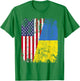 UKRAINIAN ROOTS | Half American Flag | UKRAINE T-Shirt - T-Shirt | Irish Green