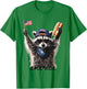 America Patriotic Raccoon T-Shirt - T-Shirt | Irish Green