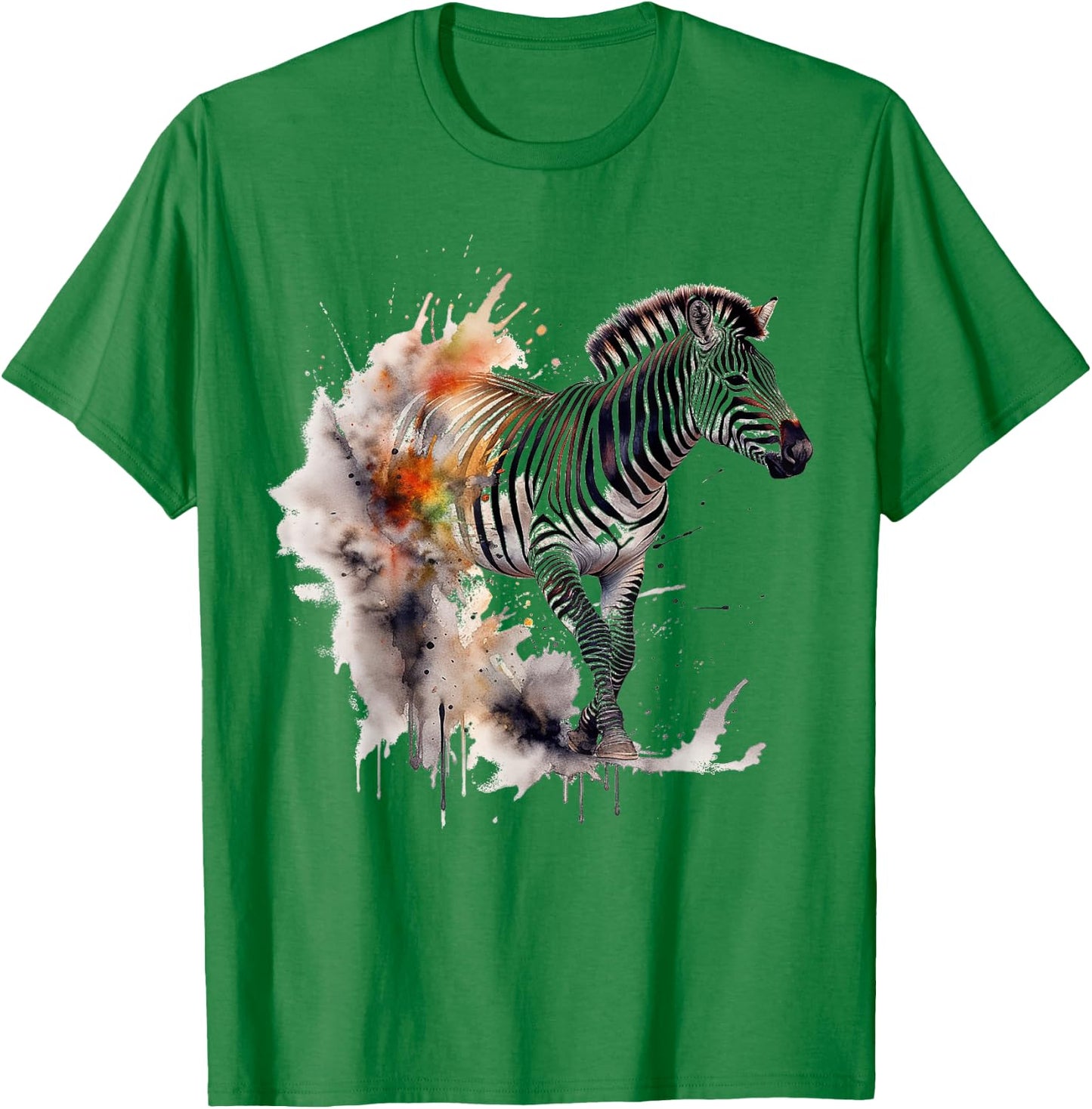 Zebra Lover Artwork | Animal Motif Zebra T-Shirt - T-Shirt | Irish Green