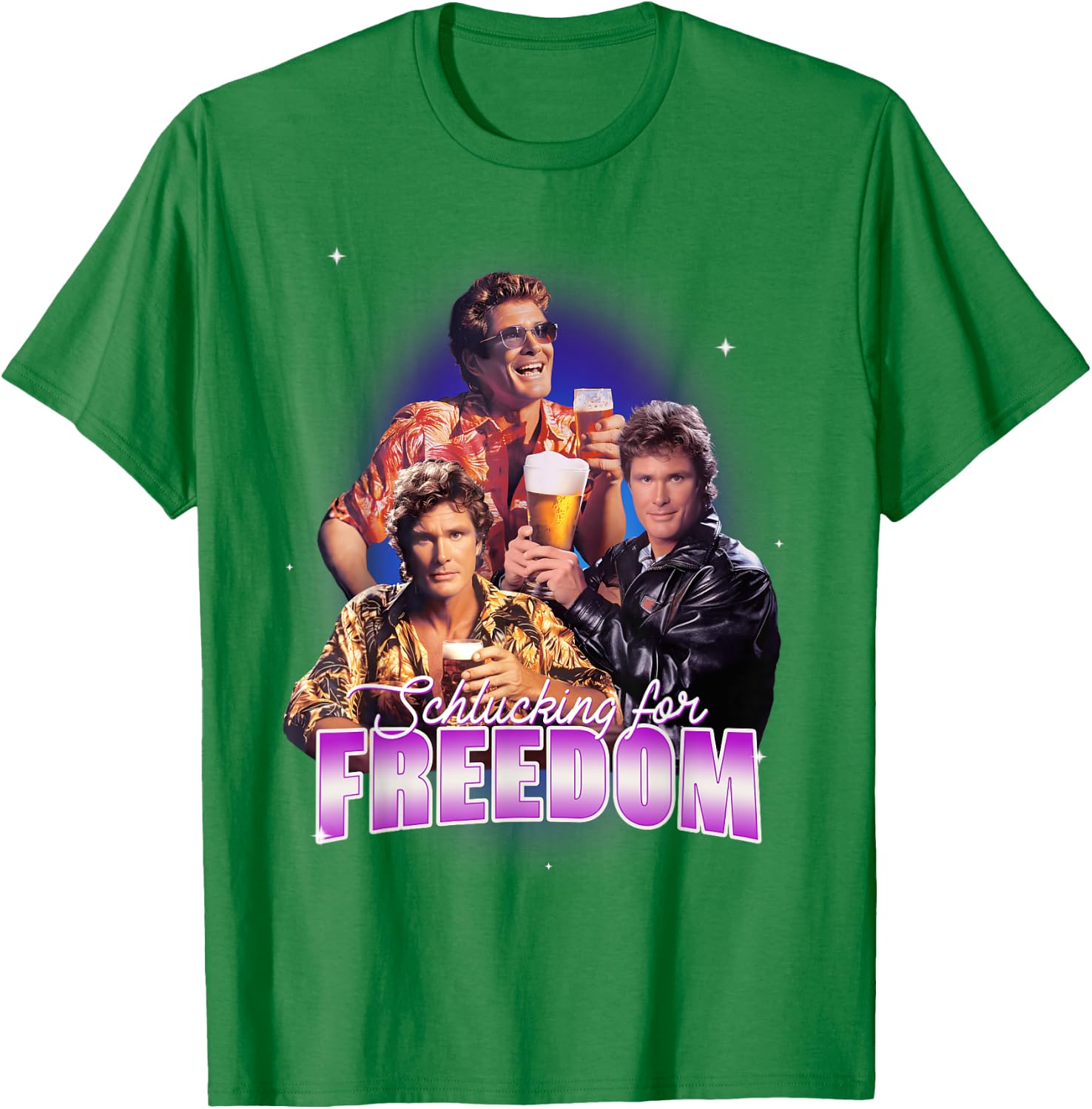 Swallowing for Freedom X Retro Beer Lovers , White T-Shirt - T-Shirt | Irish Green