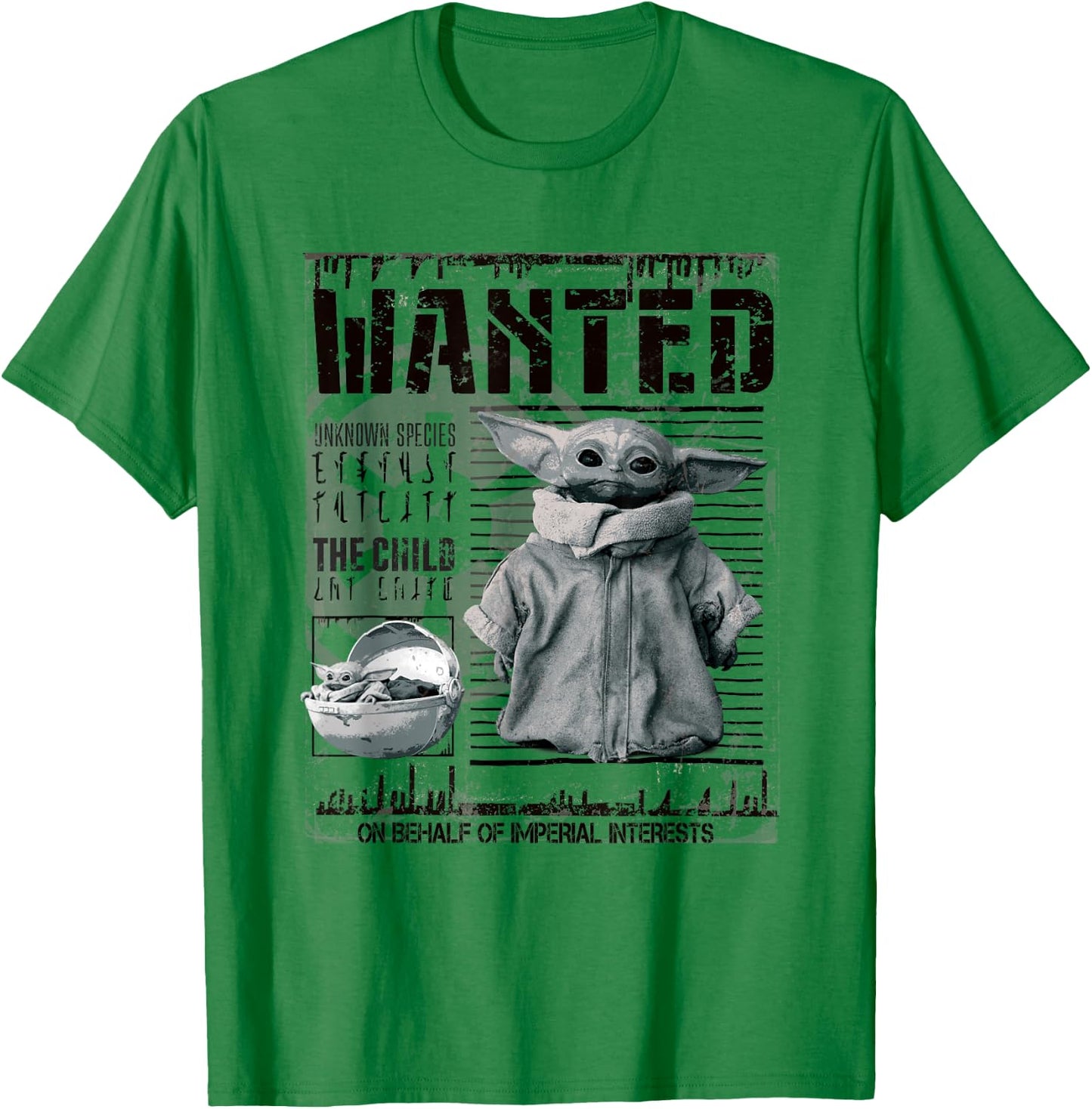 Star Wars Mandalorian Wanted The Child T-Shirt - T-Shirt | Irish Green