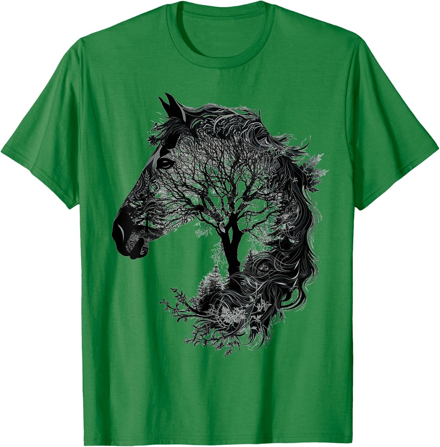 Horse Animal Nature Zoo Drawing Art Abstract Horse , white, S T-Shirt - T-Shirt | Irish Green
