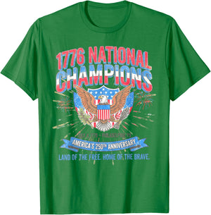 1776 National Champions July 4, 1776 – Philadelphia, PA T-Shirt - T-Shirt | Irish Green