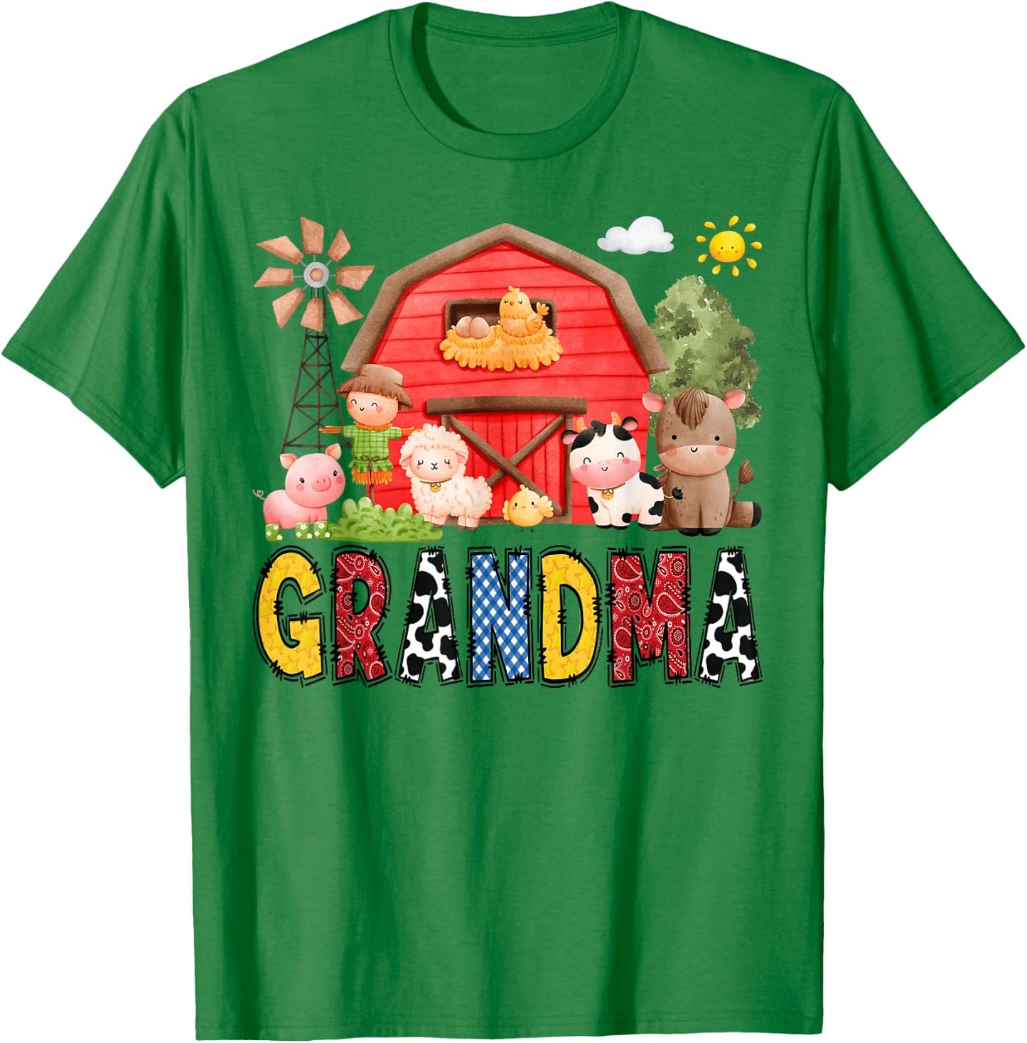 Grandma Farm Cow Birthday Boy Matching Family Matching T-Shirt - T-Shirt | Irish Green