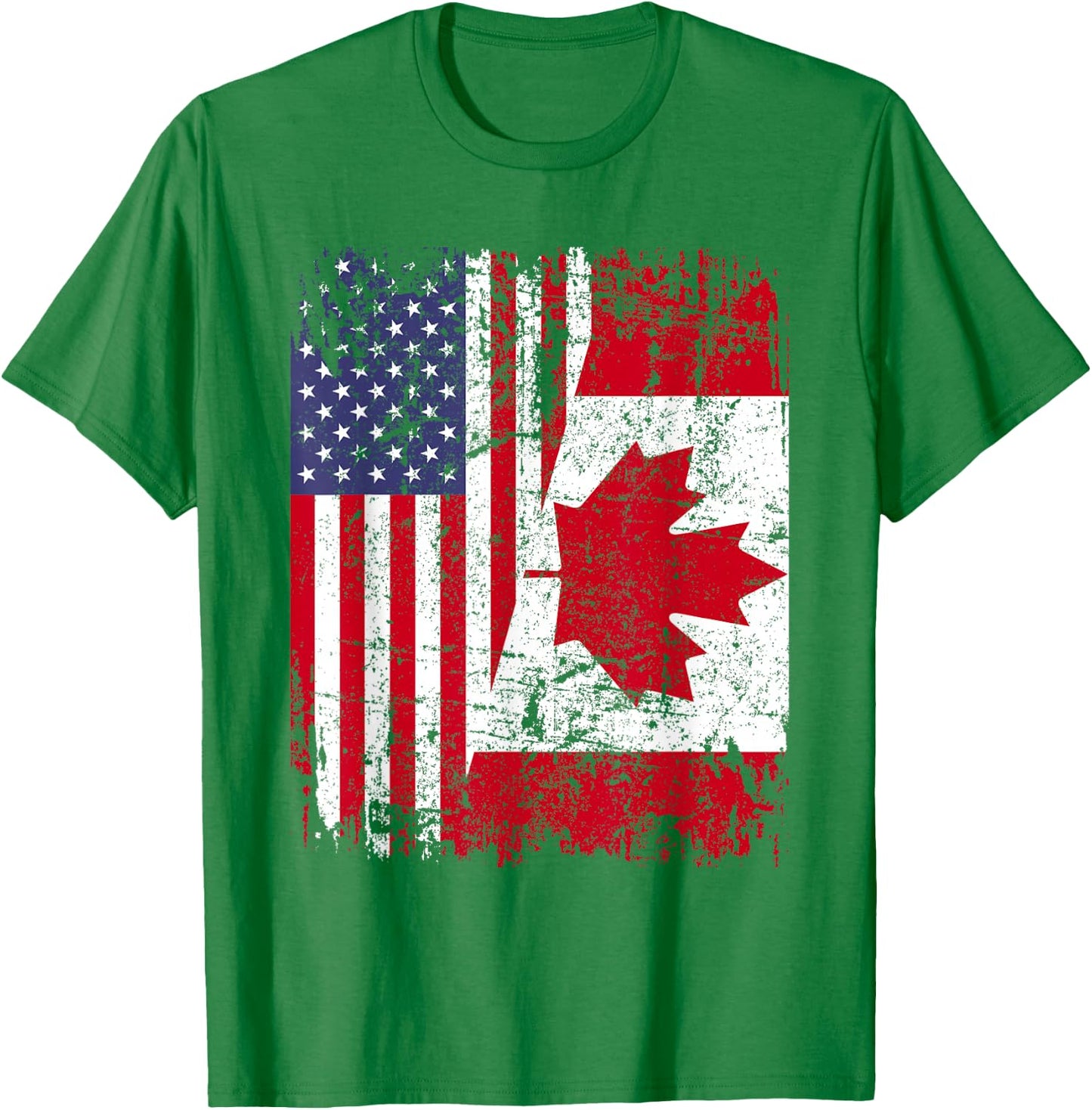 Canadian Roots | Half American Flag | Canada T-Shirt - T-Shirt | Irish Green