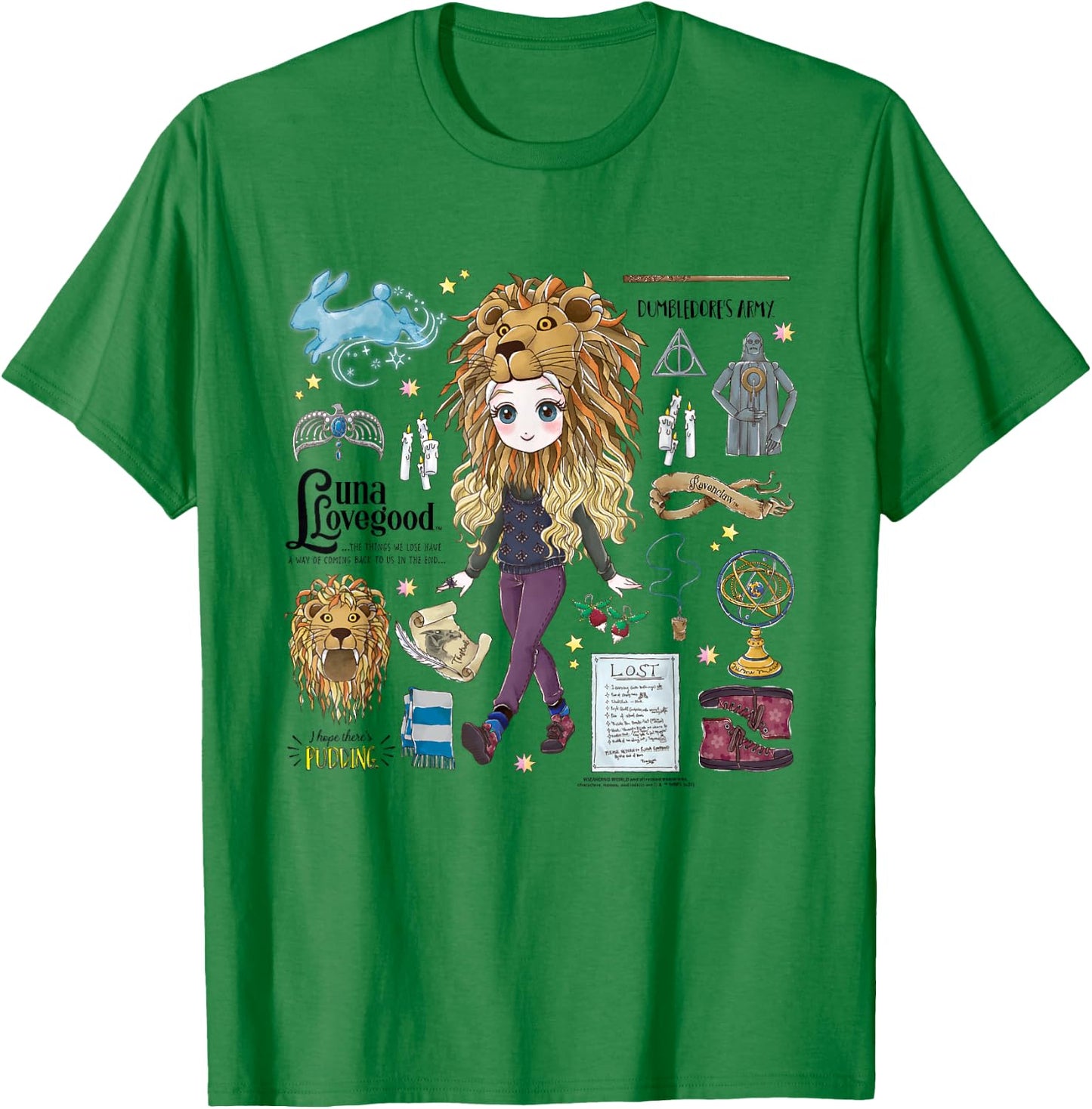 Harry Potter The Eccentric Luna Lovegood Small T-Shirt - T-Shirt | Irish Green