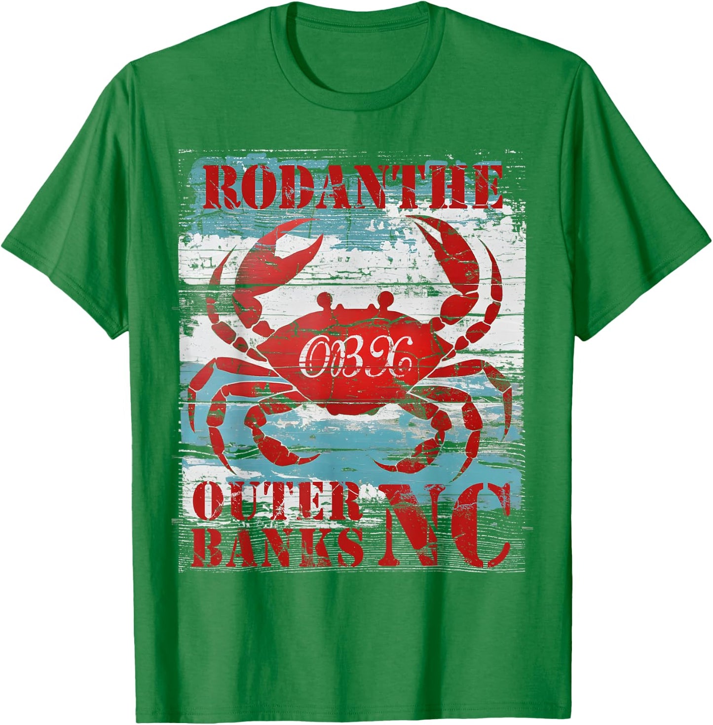 Rodanthe Outer Banks North Carolina Crab OBX Beach Lover T-Shirt - T-Shirt | Irish Green
