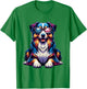 American Flag Awesome Australian Shepherd Dog 4th Of July T-Shirt - T-Shirt | Irish Green