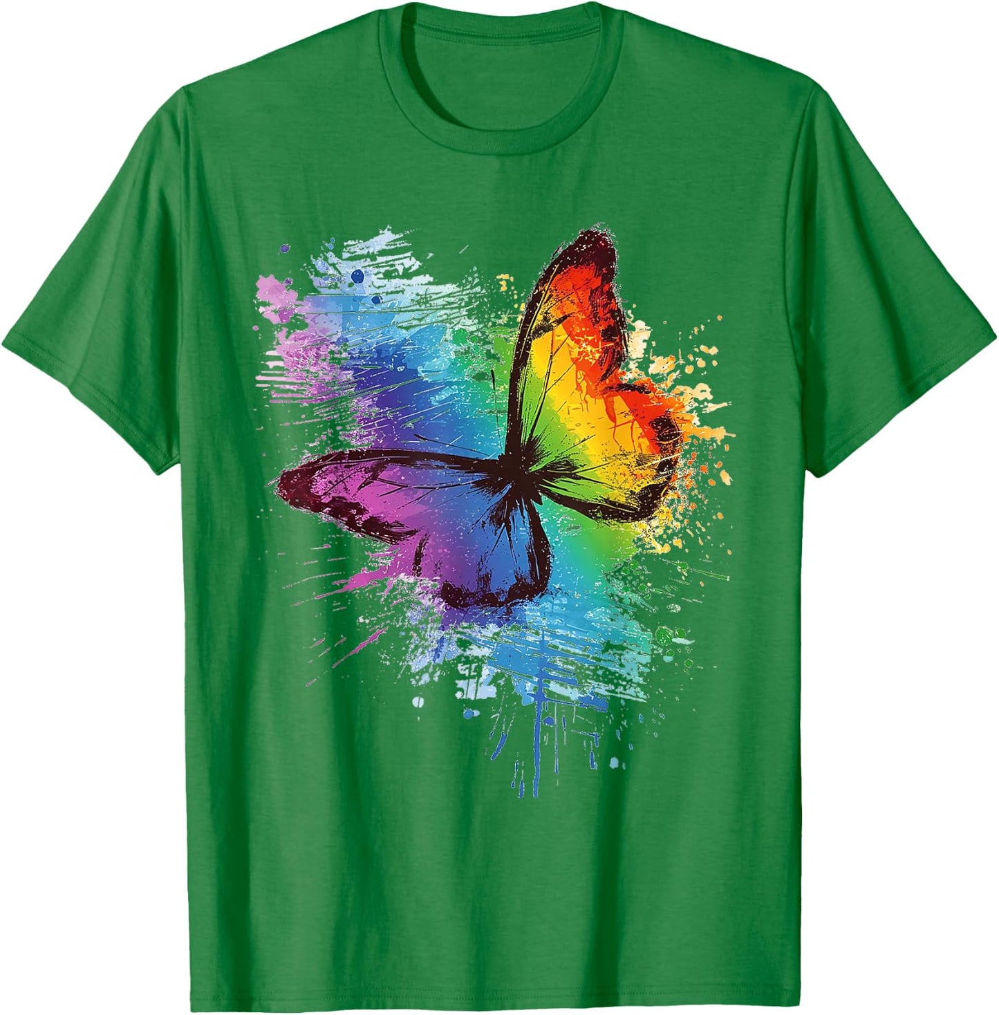 Butterfly Animal Colorful Zoo Painting Abstract Butterfly T-Shirt - T-Shirt | Irish Green