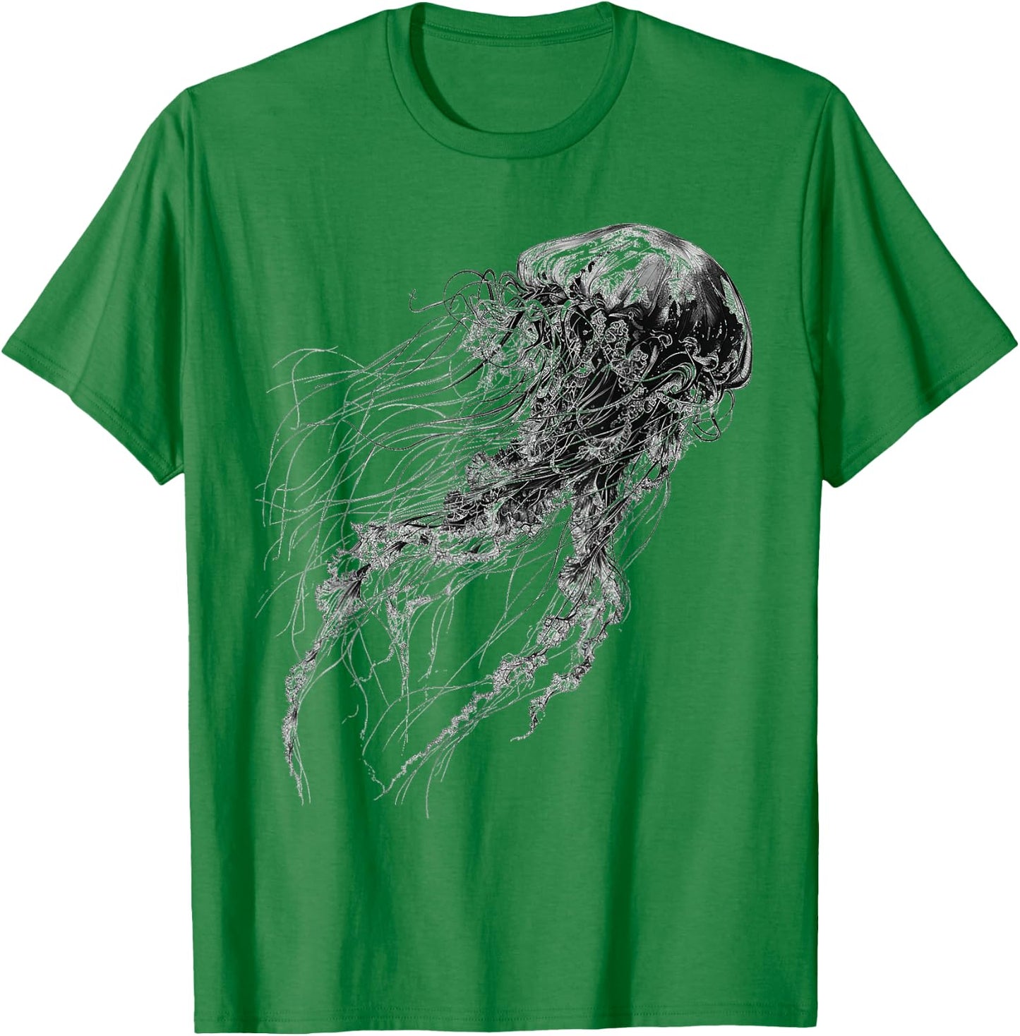 Jellyfish Animal Print Graphic Jellyfish , white, S T-Shirt - T-Shirt | Irish Green