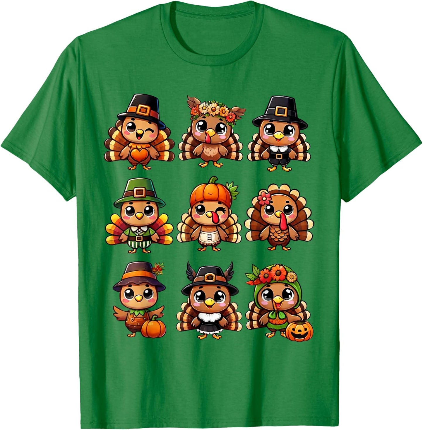 Cute Turkey Thanksgiving For Boys Girls Fall Season Turkey T-Shirt - T-Shirt | Irish Green