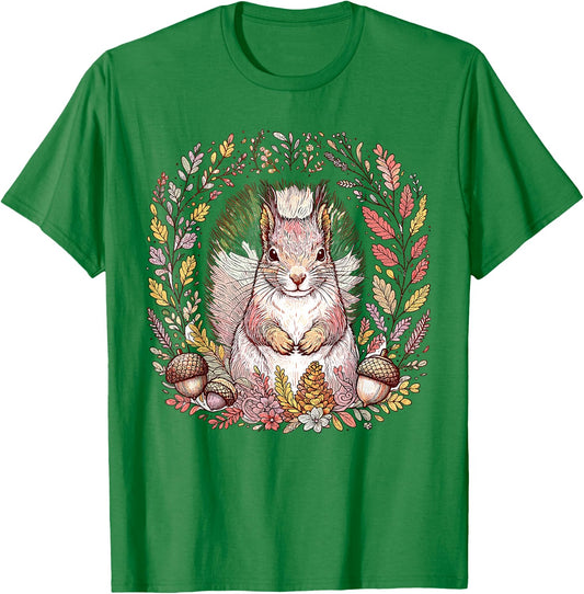 Cottagecore Aesthetic Squirrel Lover Gear Vintage Squirrel T-Shirt - T-Shirt | Irish Green