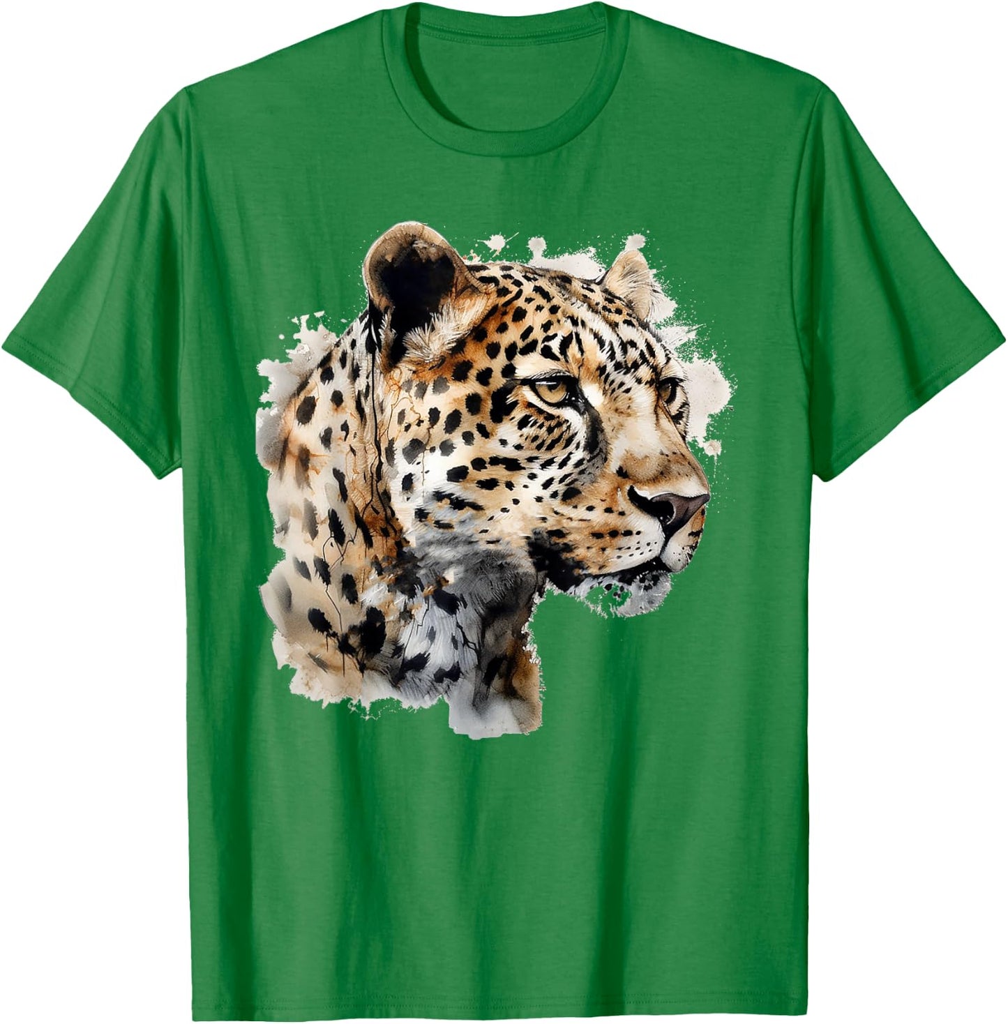 Leopard Lover Artwork | Animal Motif Leopard T-Shirt - T-Shirt | Irish Green
