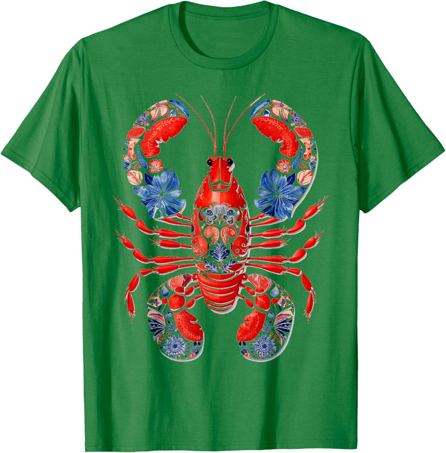 Lobster Animal Print Nature Portrait Lobster , white, S T-Shirt - T-Shirt | Irish Green