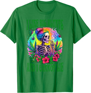 Cannabis Weed Lover Skeleton I Like Big Blunts I Cannot Lie T-Shirt - T-Shirt | Irish Green