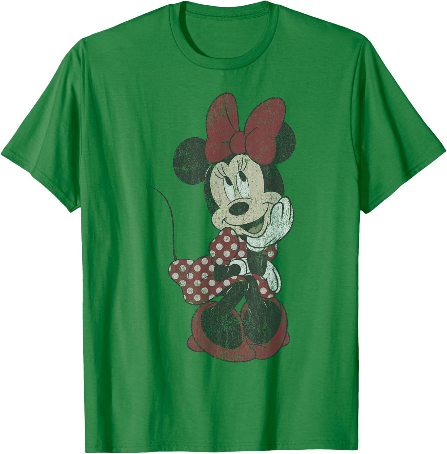 Disney Mickey and Friends Minnie Mouse Shy Vintage T-Shirt - T-Shirt | Irish Green