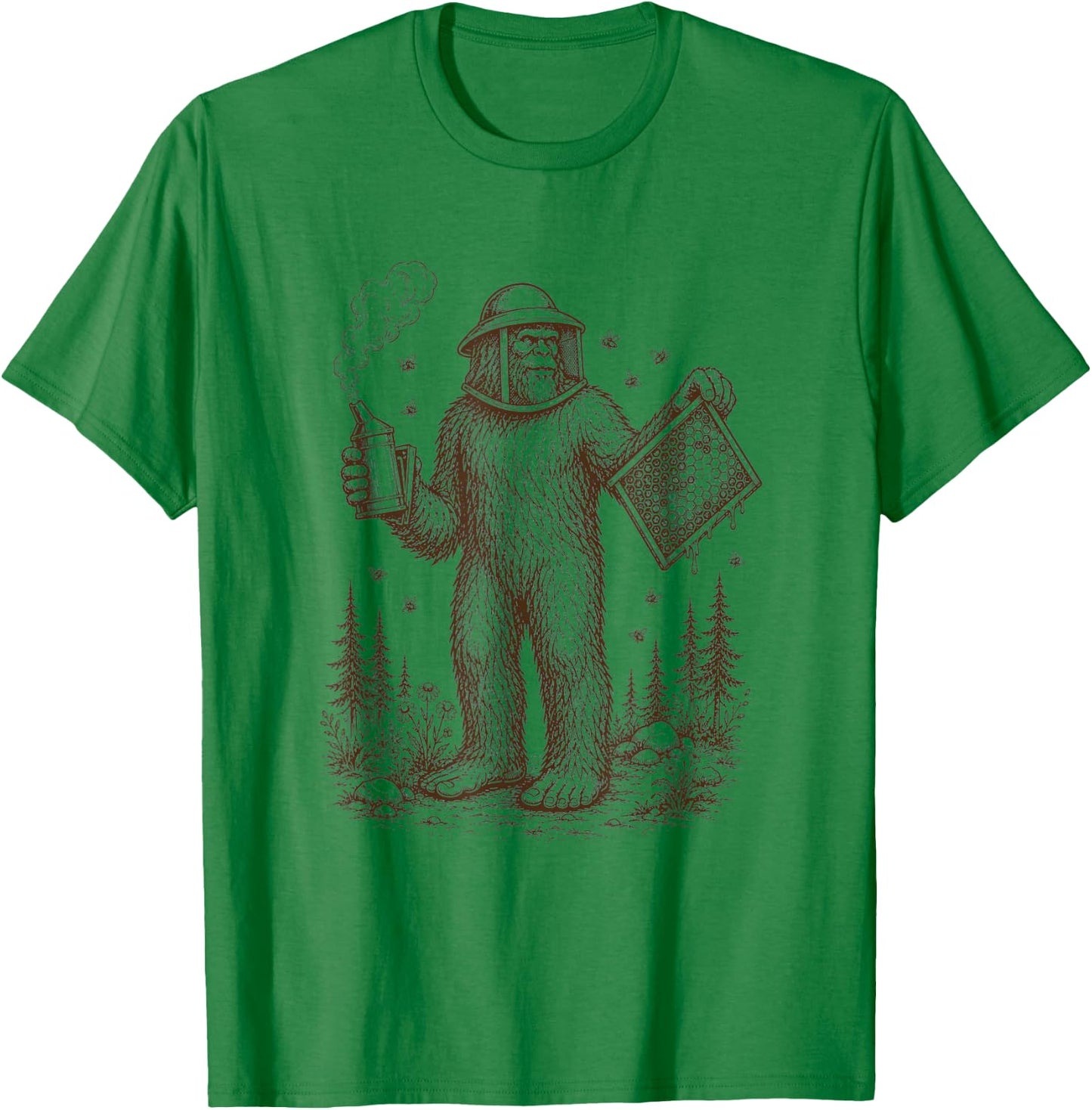 Bigfoot Beekeeper Beekeeping Sasquatch Apiarist Honey Lover T-Shirt - T-Shirt | Irish Green