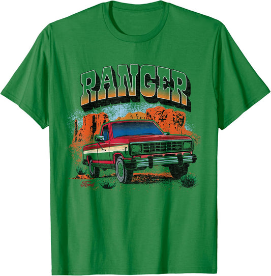Ford - Ranger Truck 1983 Outdoor Desert Mountain Landscape , White T-Shirt - T-Shirt | Irish Green