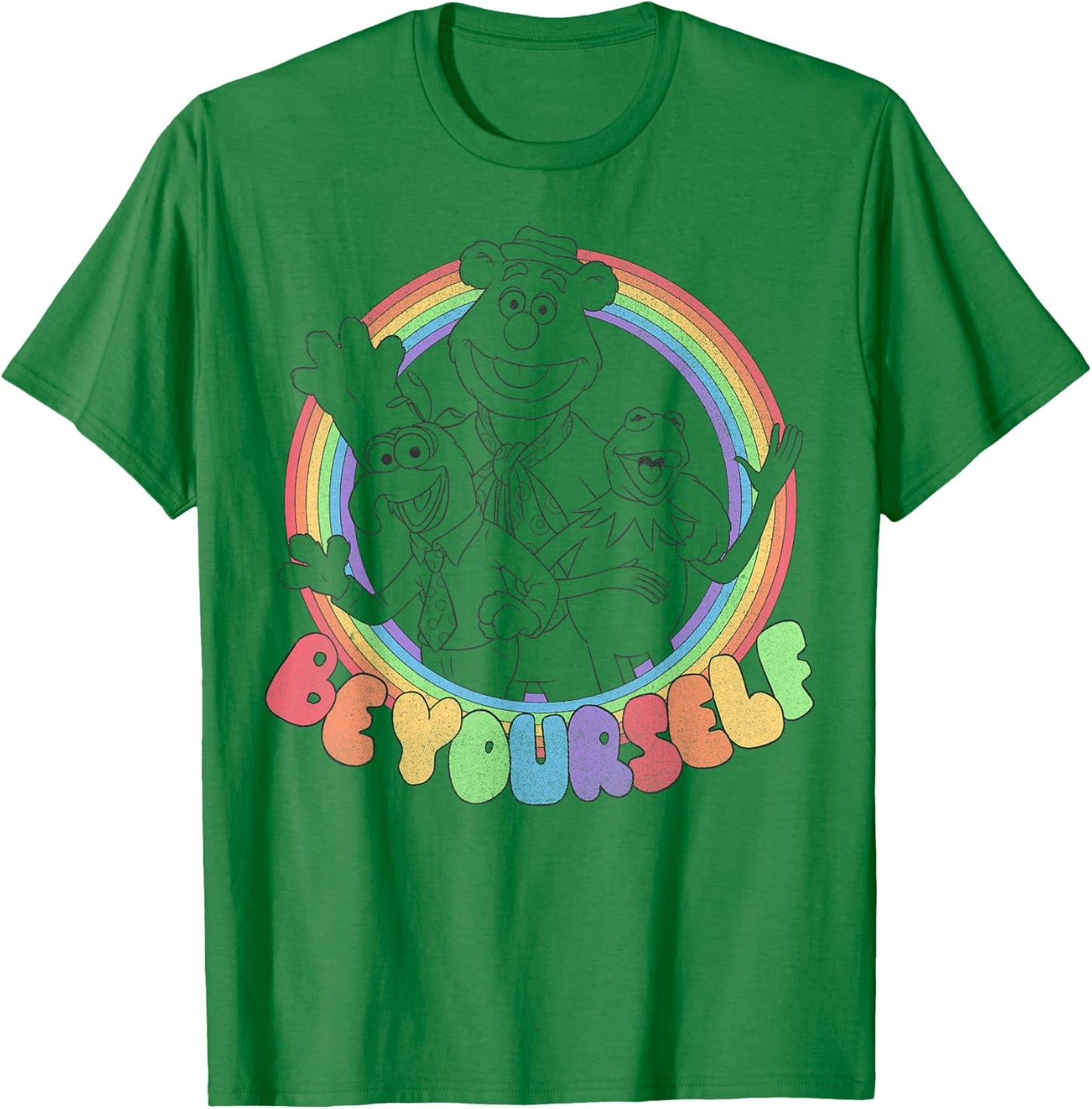 Disney The Muppets Be Yourself Rainbow T-Shirt - T-Shirt | Irish Green