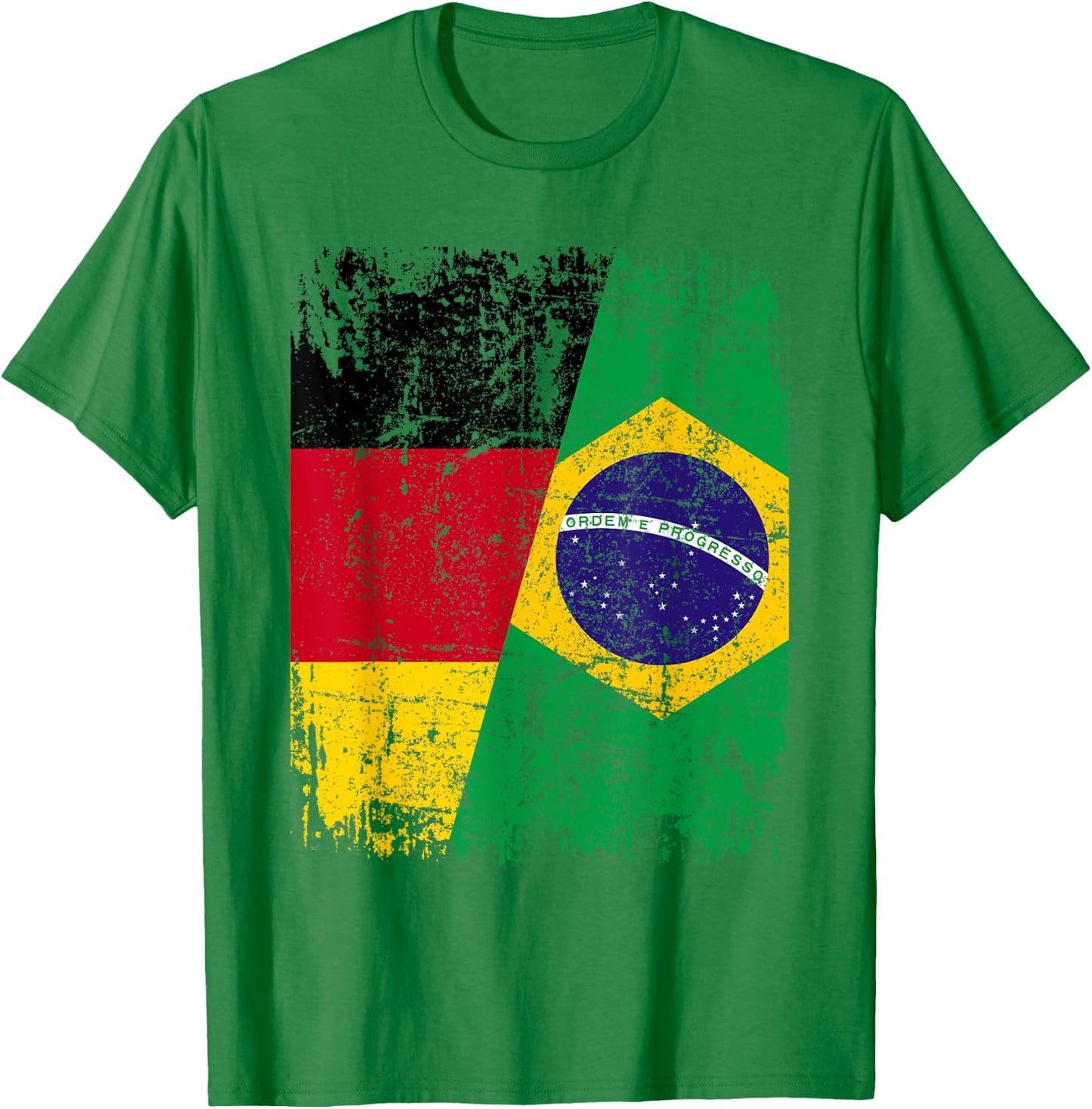 Brazil Germany Flag Women's Men's Children's Brazil , White T-Shirt - T-Shirt | Irish Green