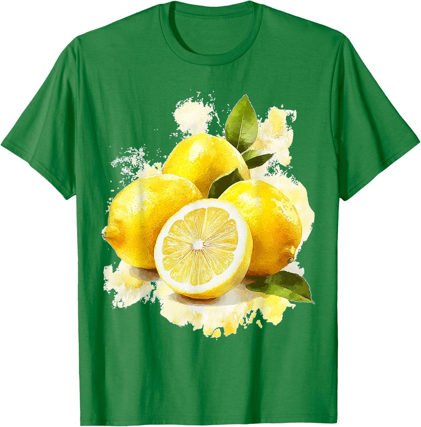 Lemon Fruit Motif Artwork Lemon , White T-Shirt - T-Shirt | Irish Green