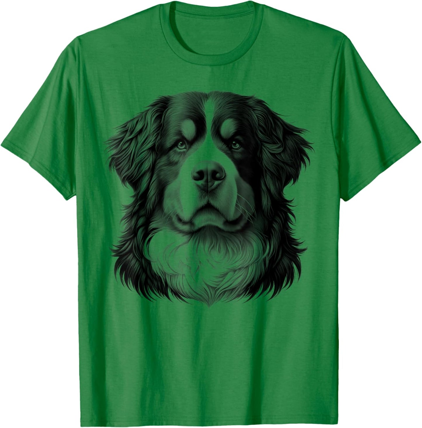 Proud Bernese Mountain Dog Head Portrait in Drawing Style Men Women Girls Kids T-Shirt - T-Shirt | Irish Green