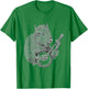 Buffalo Retro Bison Animal playing banjo T-Shirt - T-Shirt | Irish Green