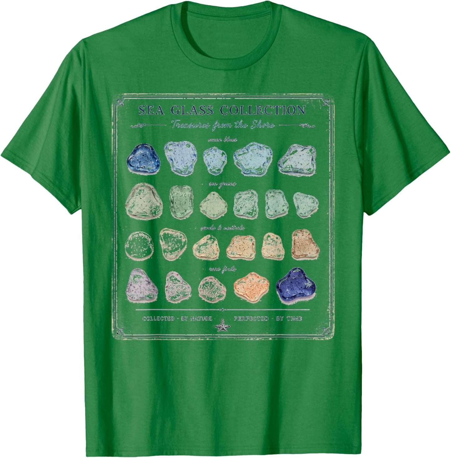 Sea Glass Collection Vintage Beach Treasure T-Shirt - T-Shirt | Irish Green