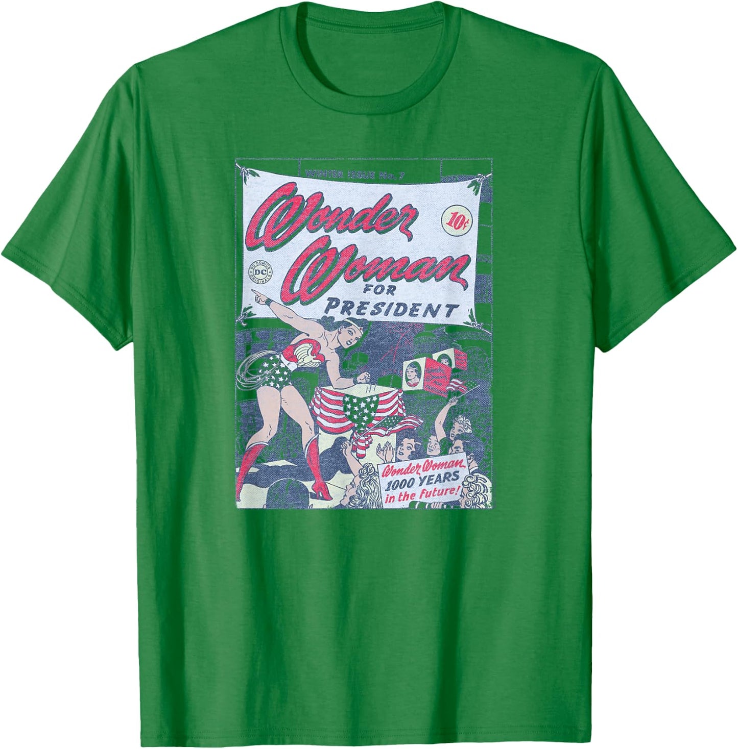 Wonder Woman For President Comic Cover T-Shirt - T-Shirt | Irish Green