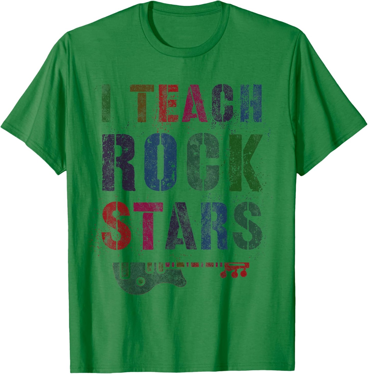 I TEACH ROCKSTARS Teacher 1st 2nd 3rd Grade Educational Band T-Shirt - T-Shirt | Irish Green