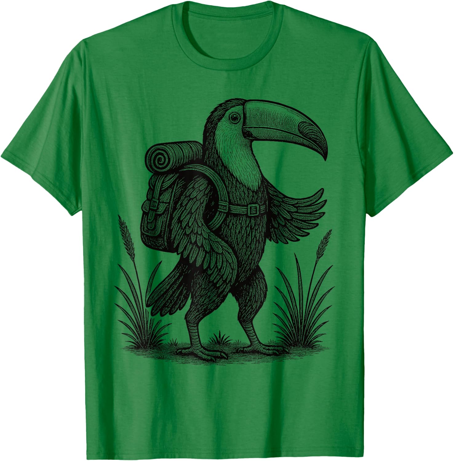 Hiking Toucan Hiking Nature Tropical Jungle Bird Lovers T-Shirt - T-Shirt | Irish Green