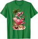 Women's Girls Pink Flamingo Beach Palm Tree Cute Flamingo T-Shirt - T-Shirt | Irish Green