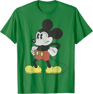 Disney Mickey And Friends Mickey Mouse Retro Grumpy T-Shirt - T-Shirt | Irish Green