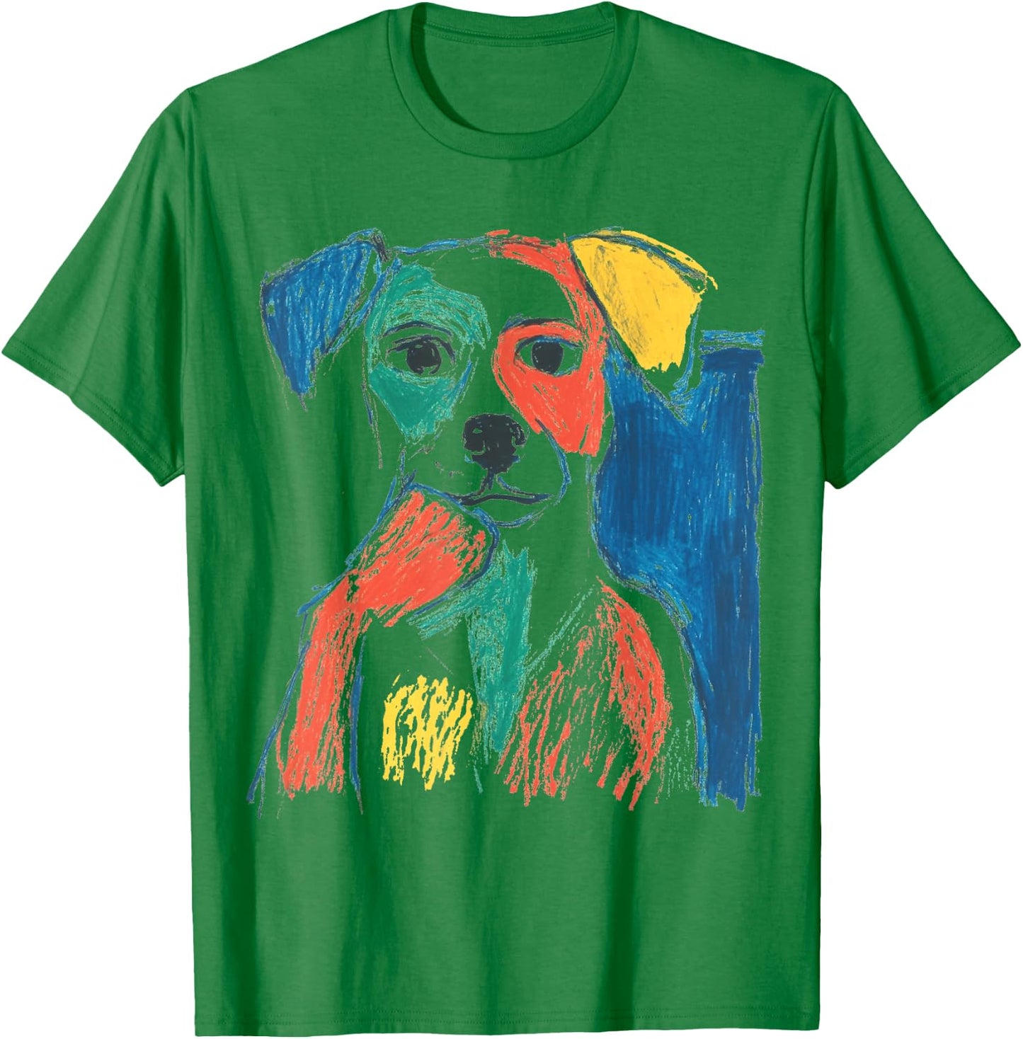 Colorful Abstract Graffiti Doodle Pop Art Dog Graphic T-Shirt - T-Shirt | Irish Green